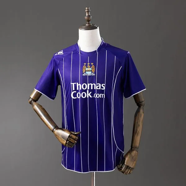 Camiseta de fútbol Manchester City 2007/08 VISITANTE MANGA CORTA VERSION FAN